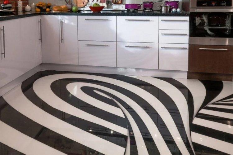 Sols 3D autonivelants dans la cuisine - photo