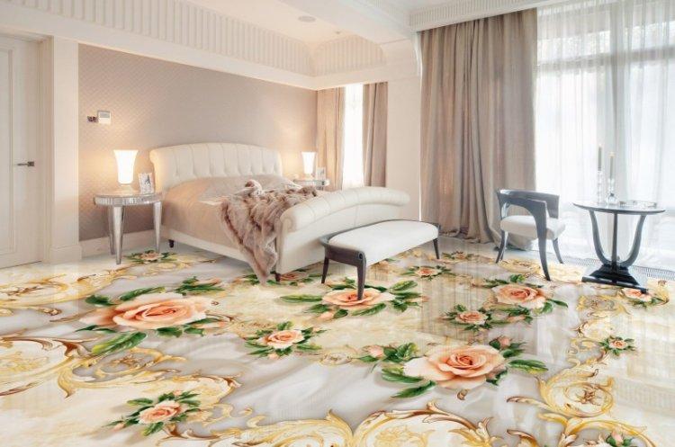 Sols 3D autonivelants dans la chambre - photo