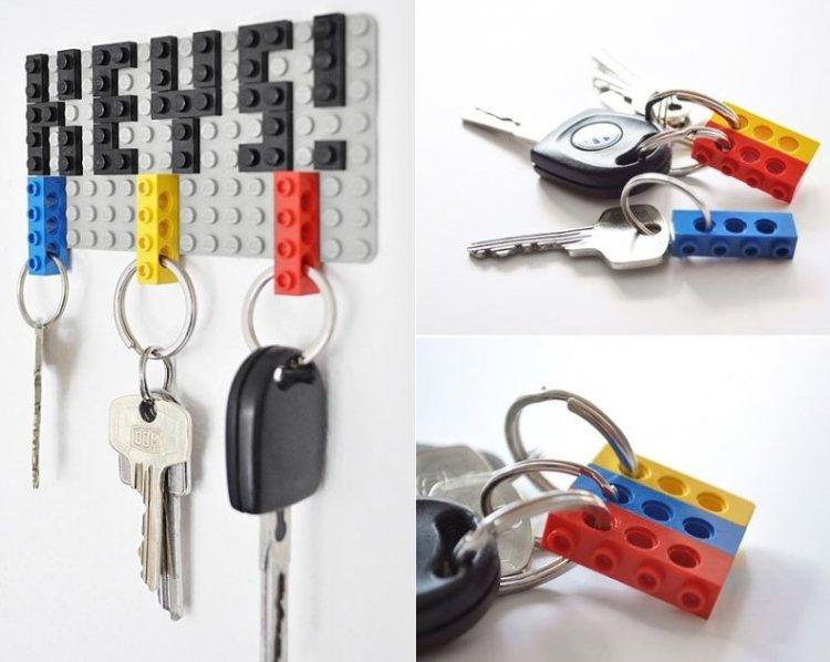 Porte-clés Lego - Porte-clés mural bricolage pour le couloir