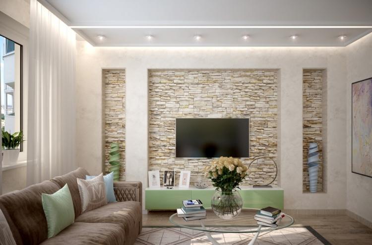 Niche en plaques de plâtre pour TV - photo