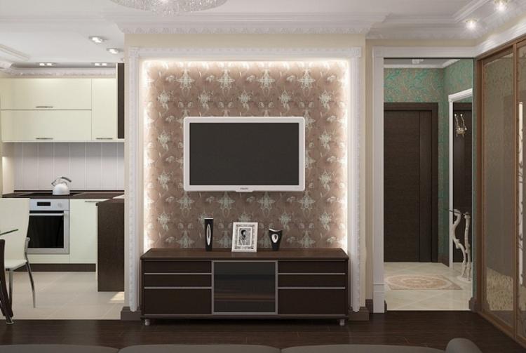 Niche en plaques de plâtre pour TV - photo