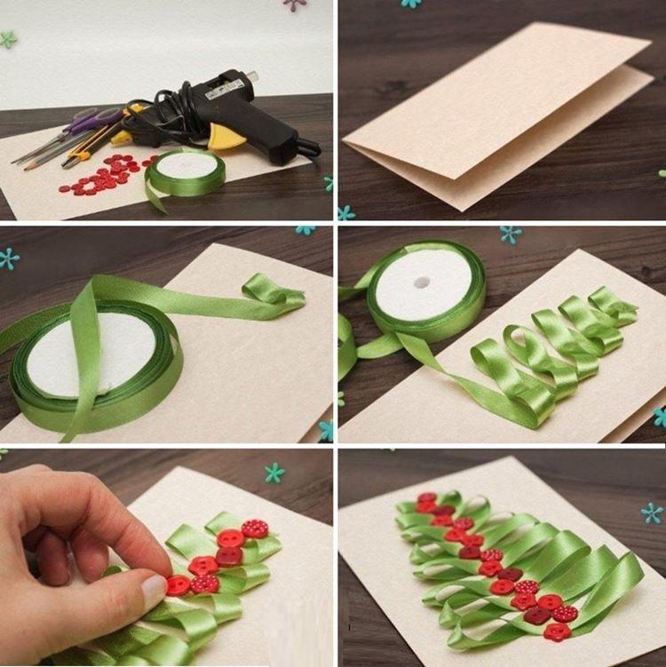 DIY carte de Noël en ruban