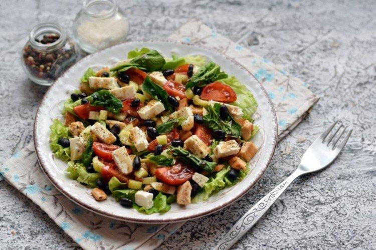 Salade de haricots à la dinde - Salades du Nouvel An sans mayonnaise Recettes