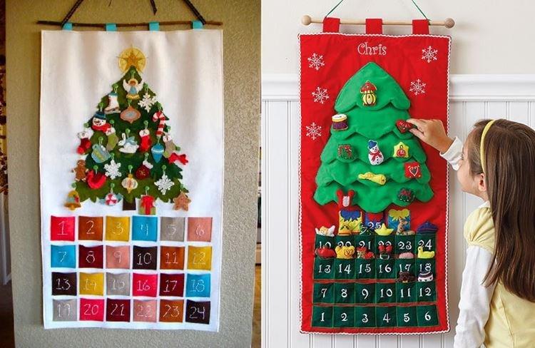 Calendrier de l'Avent de Noël en tissu DIY