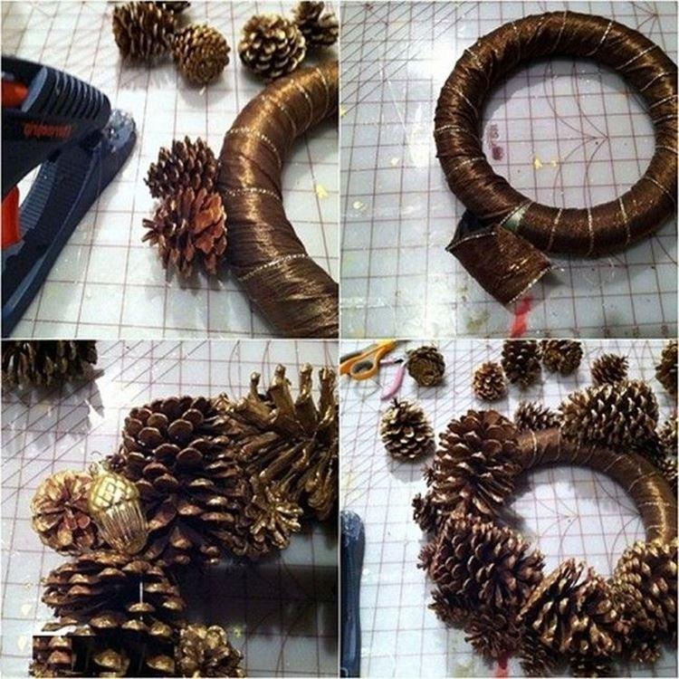 Couronne de Noël bricolage de cônes