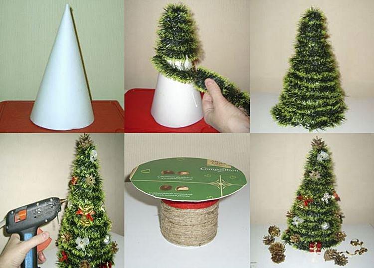 Arbre de Noël bricolage fait de pluie