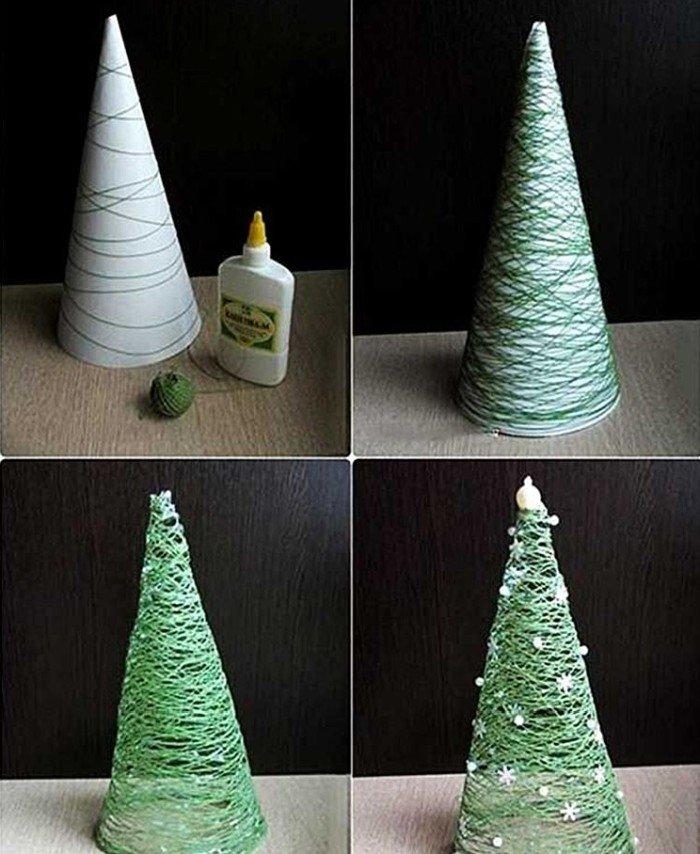 Sapin de Noël DIY fait de fils