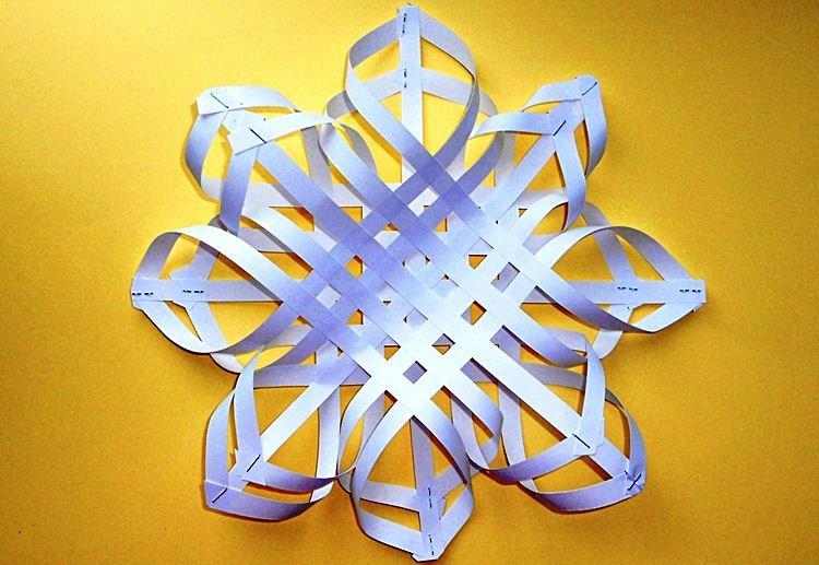 Flocon de neige en papier volumétrique DIY - photos et idées
