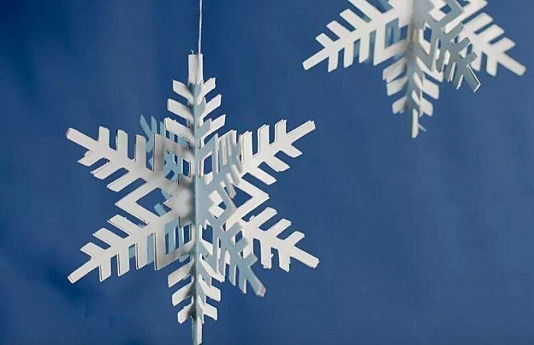 Flocon de neige en papier volumétrique DIY - photos et idées