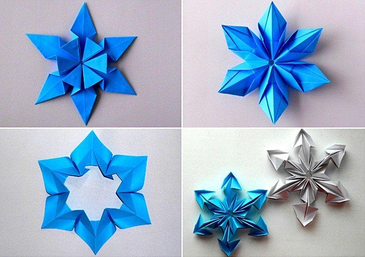 Flocon de neige en papier volumétrique DIY - photos et idées