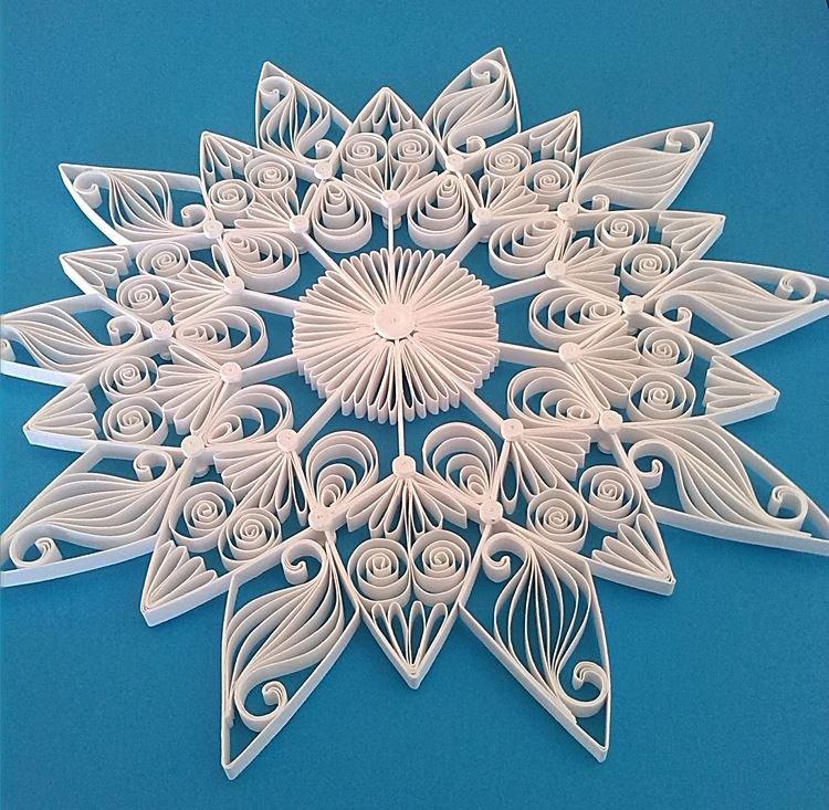 Flocon de neige en papier volumétrique DIY - photos et idées