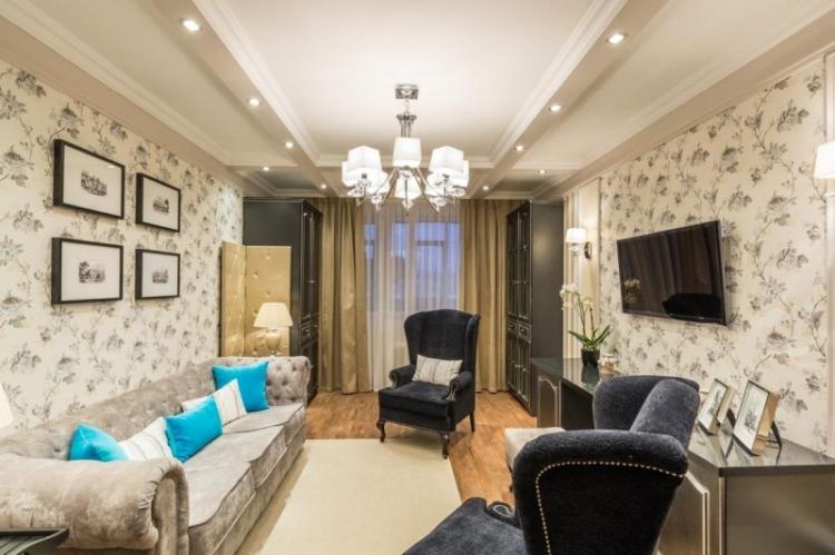 Papier peint pour le salon - photos et idées