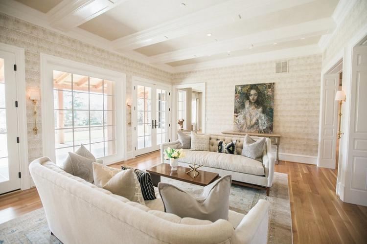 Papier peint pour le salon - photos et idées