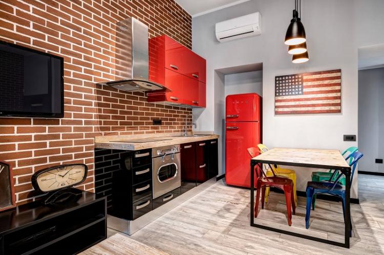 Papier peint pour la cuisine dans le style loft