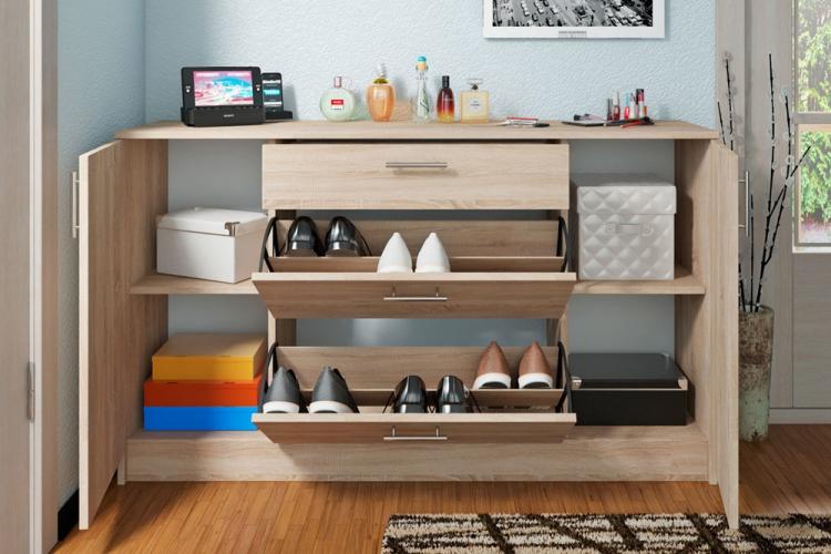 Buffets et commodes - Types d'étagères à chaussures dans le couloir
