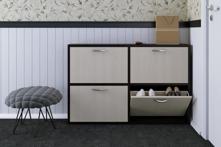 Étagère à chaussures dans le couloir - idées de photos