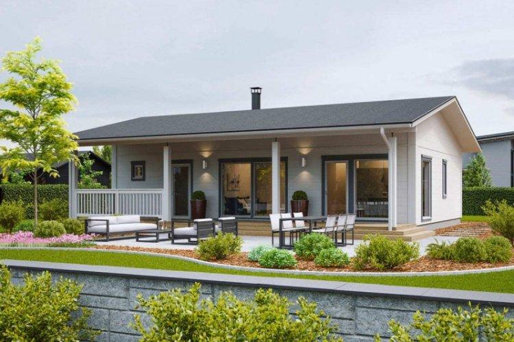 Maisons à un étage avec terrasse - projets et photos