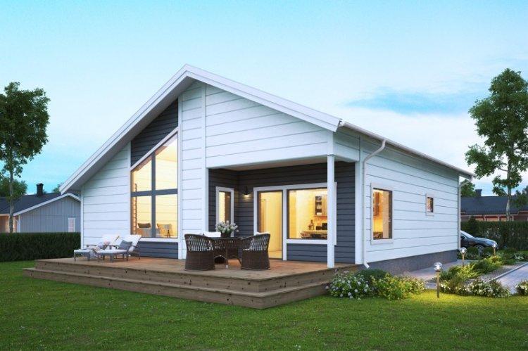 Maisons à un étage avec terrasse - projets et photos