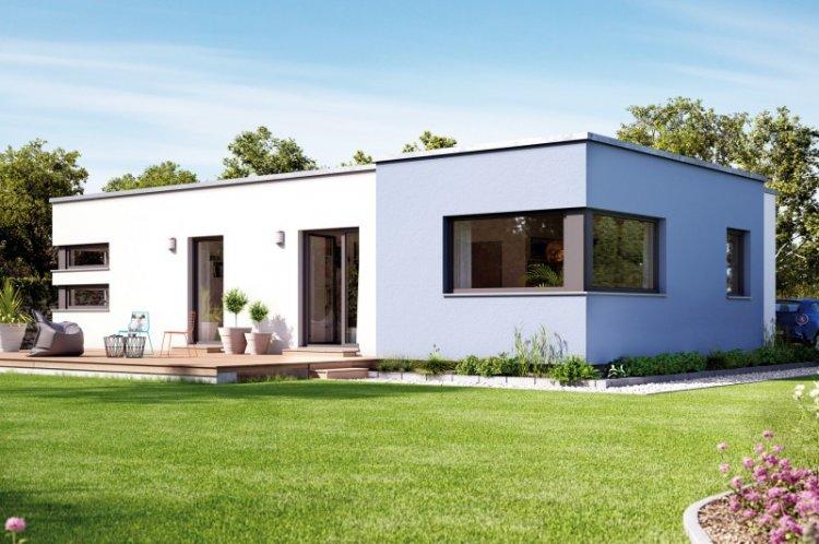 Maison à un étage avec toit plat - projets et photos