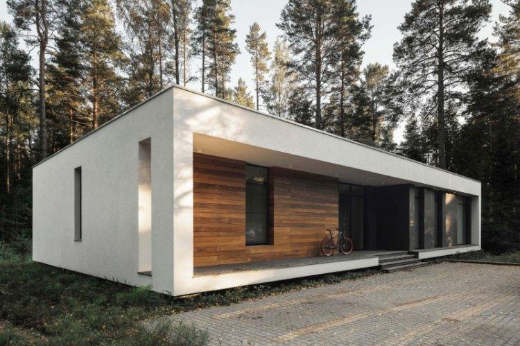 Maison à un étage avec toit plat - projets et photos