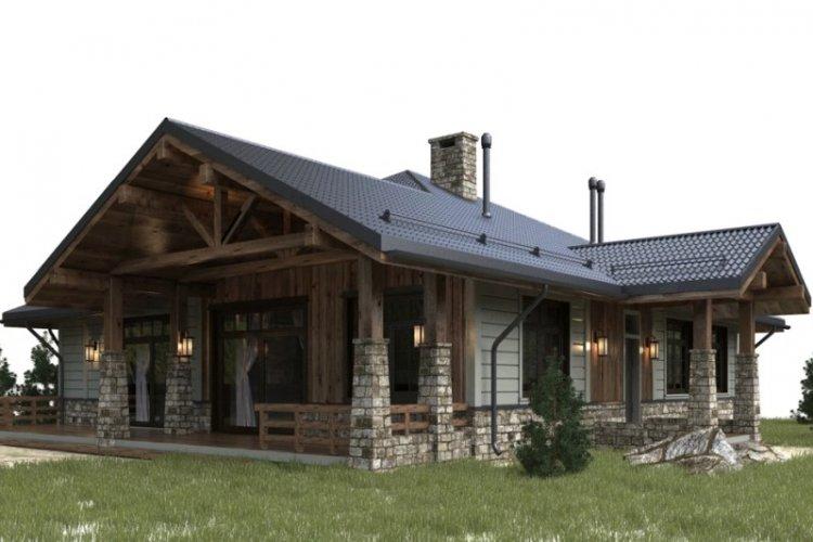Maison de style chalet de plain-pied - projets et photos
