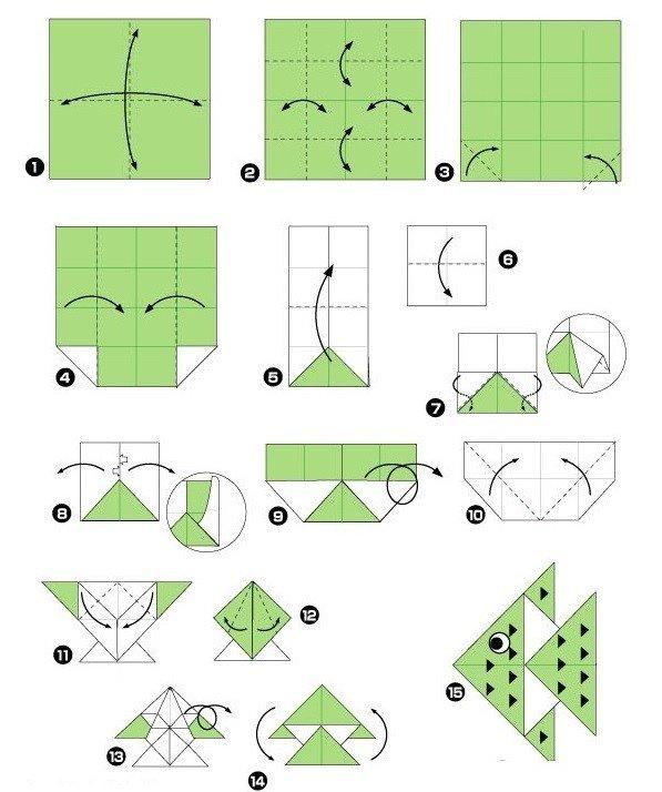 Poisson - diagrammes d'origami en papier pour enfants