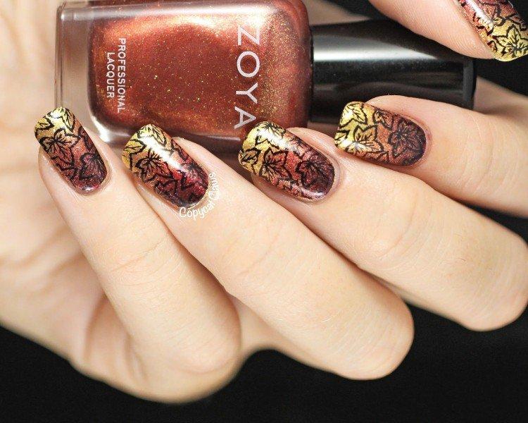 Manucure d'automne multicolore 2020 - photo