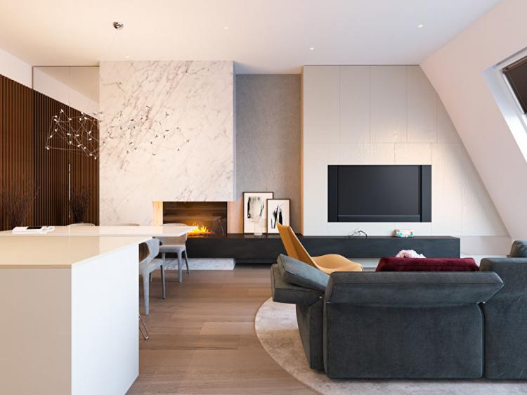Penthouse dans le complexe résidentiel Sadovye Kvartaly - design d'intérieur
