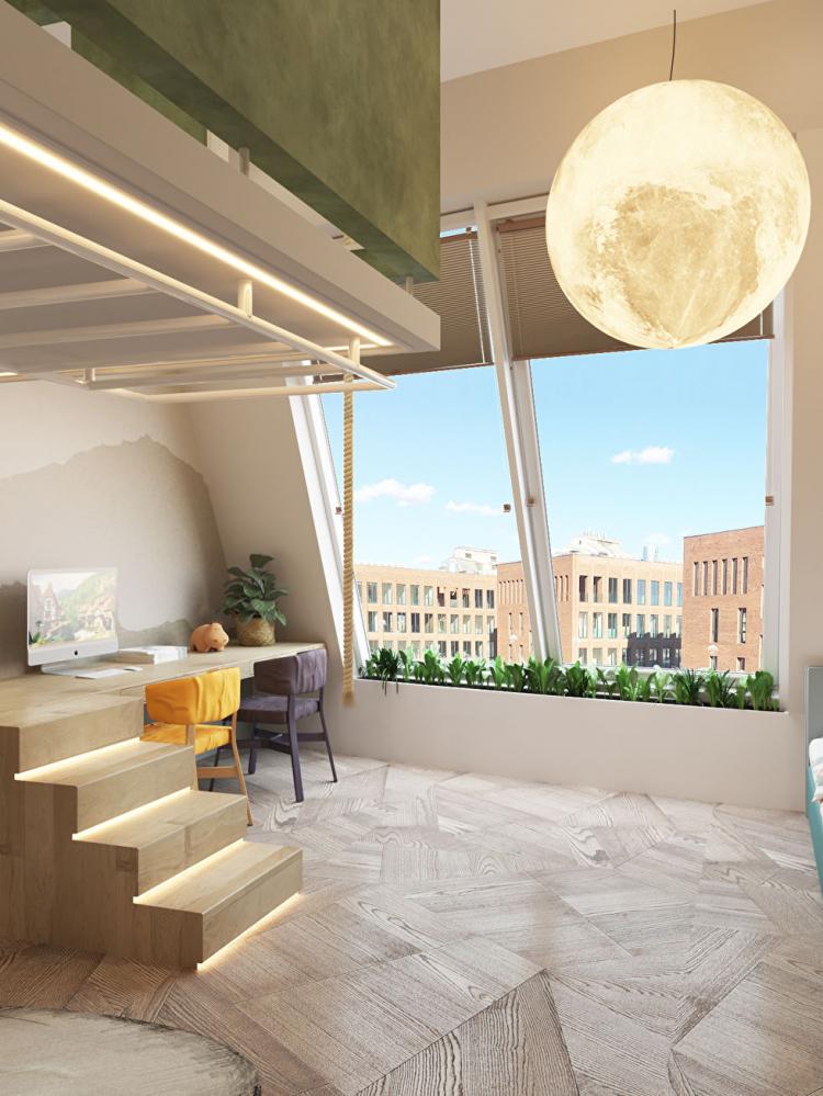 Penthouse dans le complexe résidentiel Sadovye Kvartaly - design d'intérieur