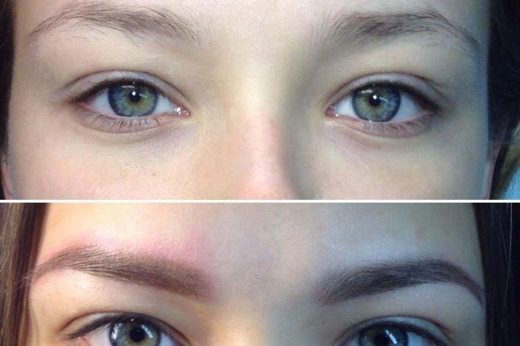 Maquillage permanent des sourcils - photos avant et après