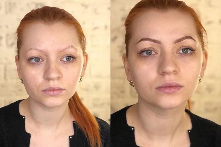 Maquillage permanent des sourcils - photos avant et après