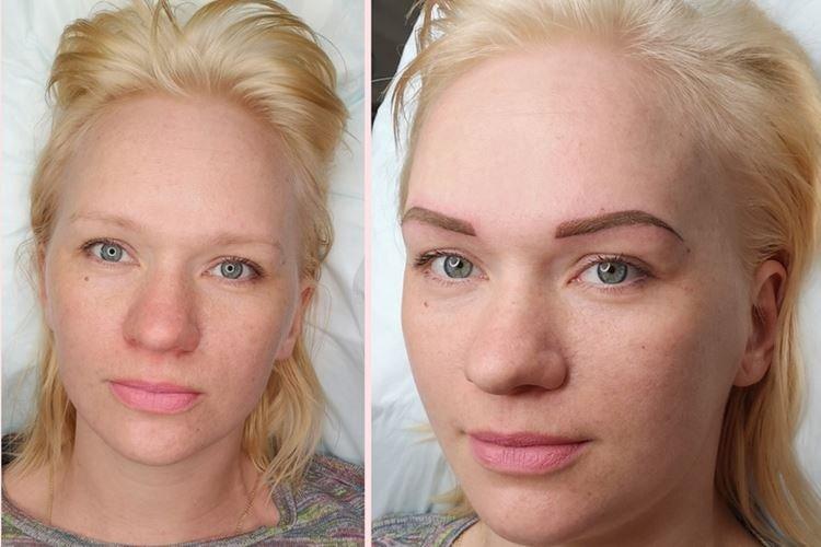 Maquillage permanent des sourcils - photos avant et après