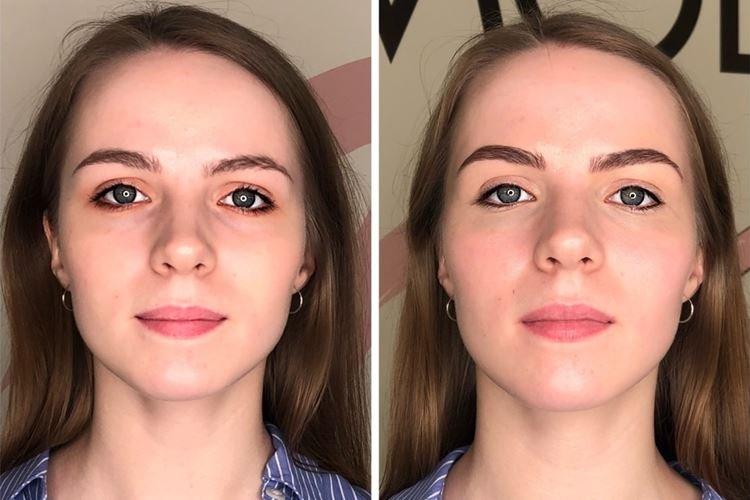Maquillage permanent des sourcils - photos avant et après