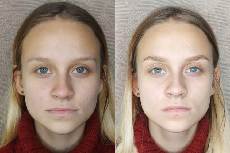 Maquillage permanent des sourcils - photos avant et après