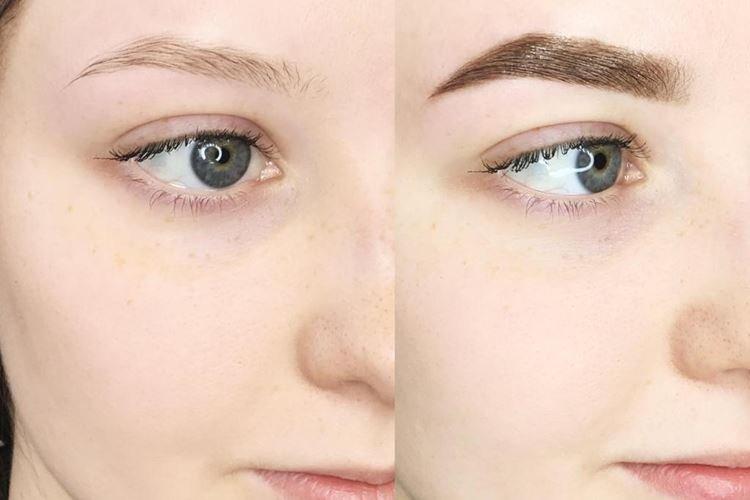 Maquillage permanent des sourcils - photos avant et après
