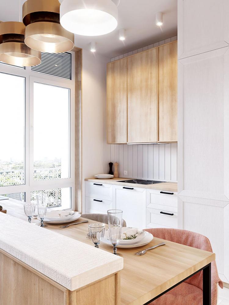 Rose & Blanc : Appartement de style scandinave - design d'intérieur