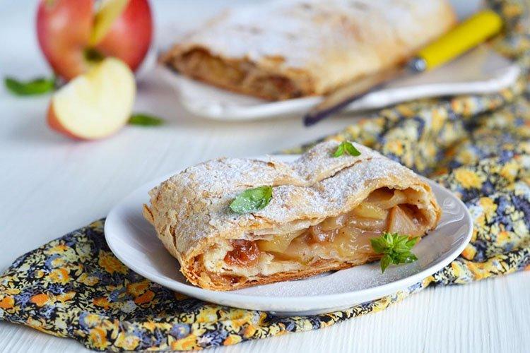 Strudel de tarte feuilletée aux pommes - recettes