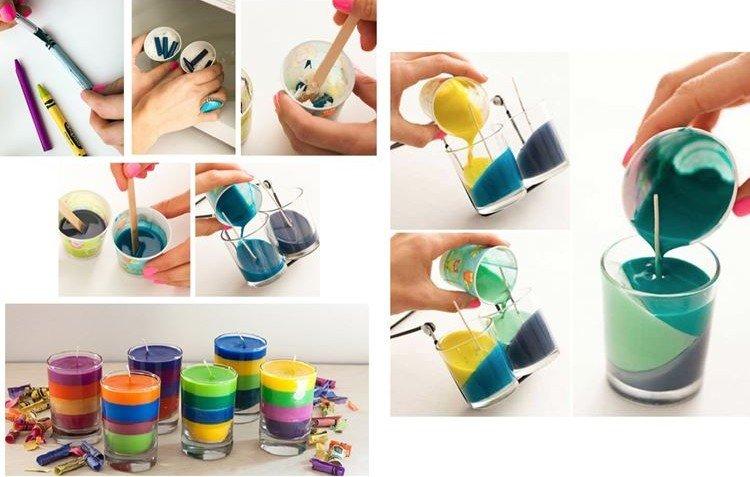 Une bougie multicolore - un cadeau pour le Nouvel An 2021 de vos propres mains