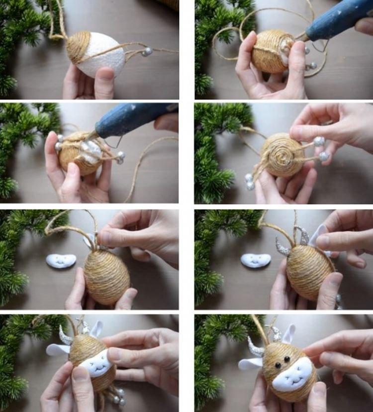 Un gobie en fil - artisanat pour le nouvel an pour les enfants