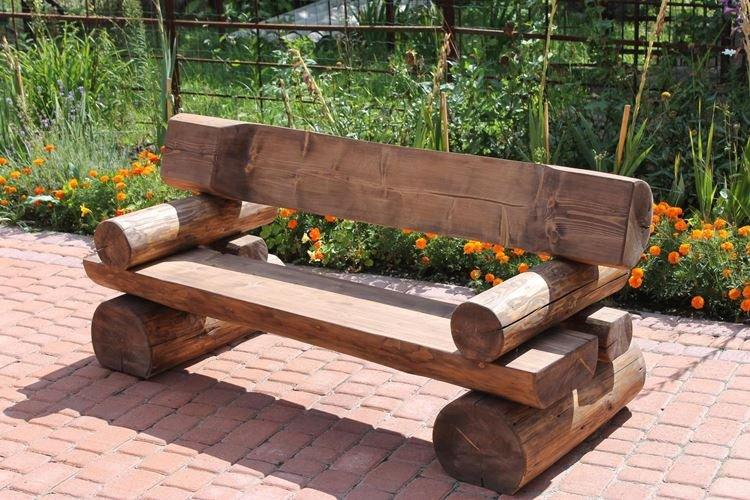 Banc en rondins de bois - Bricolage pour une résidence d'été et un jardin
