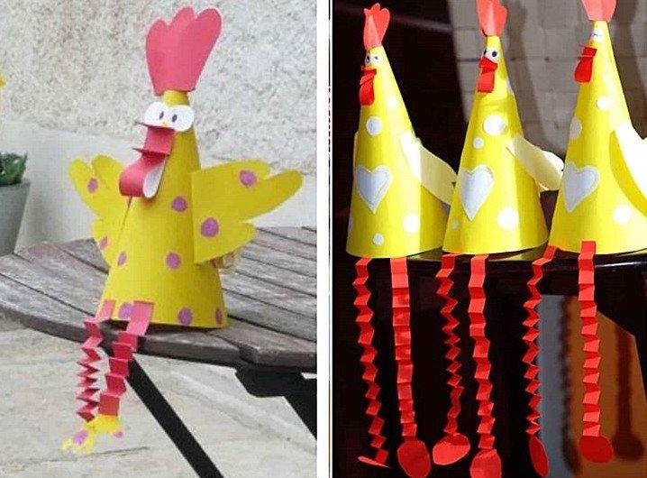 Coq coloré - Artisanat en papier coloré pour les enfants