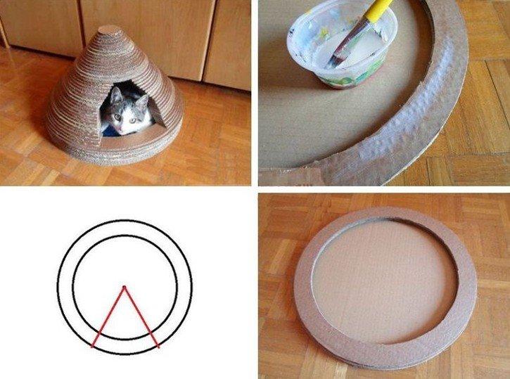 Poteau à gratter pour chat - Bricolage en carton