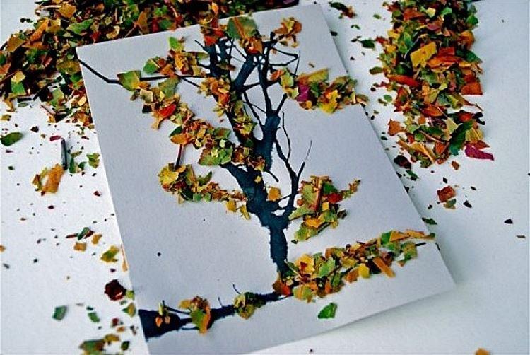 Applique de feuilles - Artisanat de feuilles d'automne pour les enfants