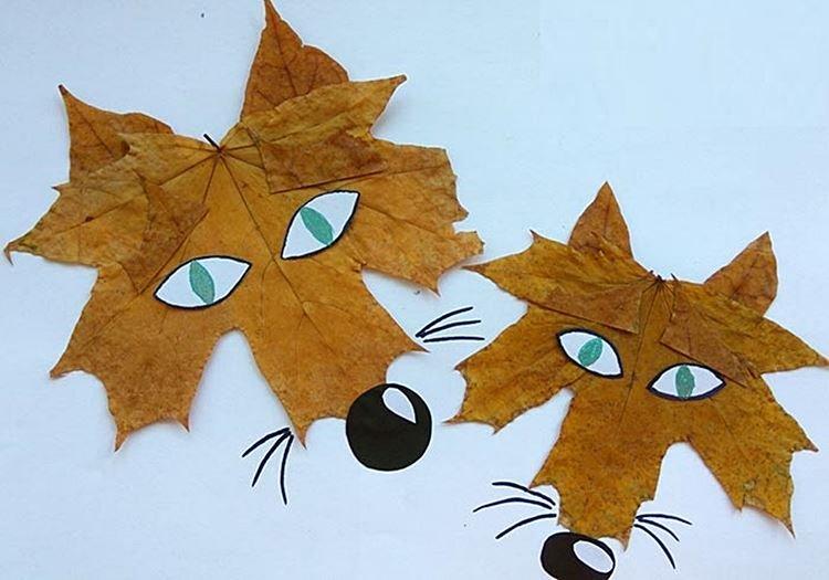 Artisanat de feuilles d'automne pour enfants - photos et idées
