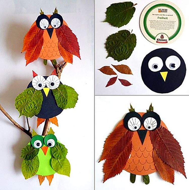 Artisanat de feuilles d'automne pour enfants - photos et idées