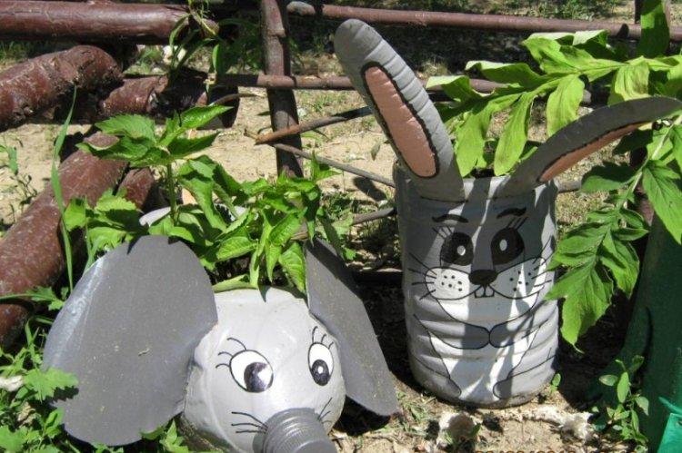 Figurines de jardin - Bricolage à partir de bouteilles en plastique