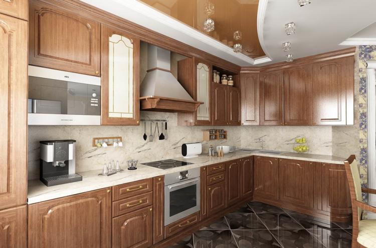 Faux plafond dans la cuisine - photo