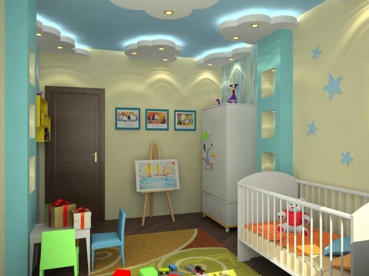 Plafond suspendu dans une chambre d'enfants - photo