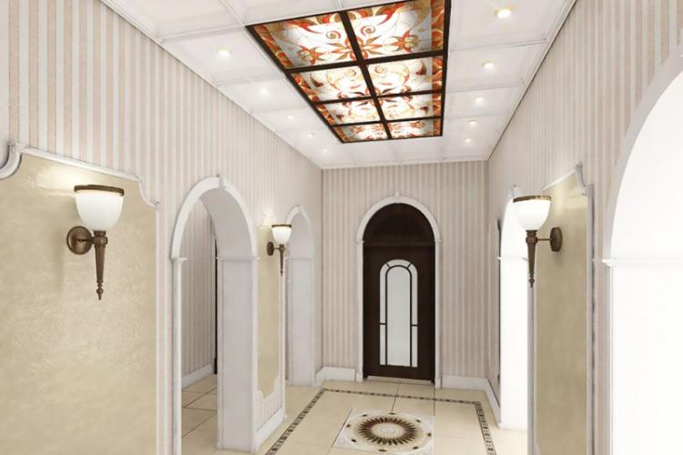 Faux plafond dans le couloir - photo