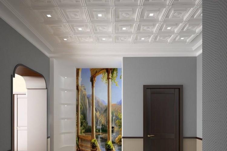 Faux plafond dans le couloir - photo